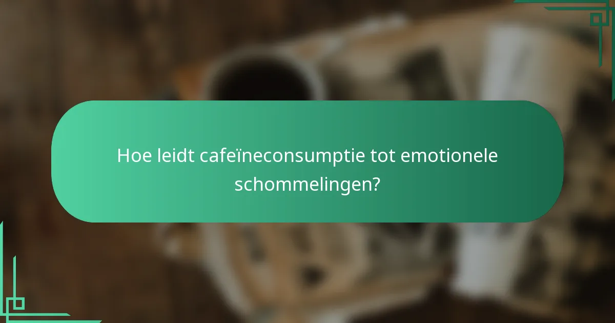 Hoe leidt cafeïneconsumptie tot emotionele schommelingen?